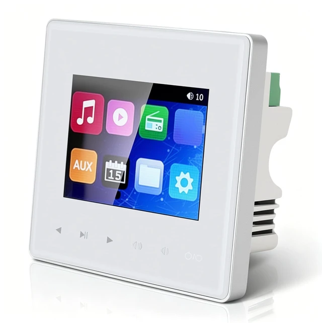 Main image of Decumeby Wall Mount Music Amplifier, 2.8 inch HD Touch Screen, Smart Bluetooth Ceiling Speaker Background Music Controller with FM Radio, Timing On Off