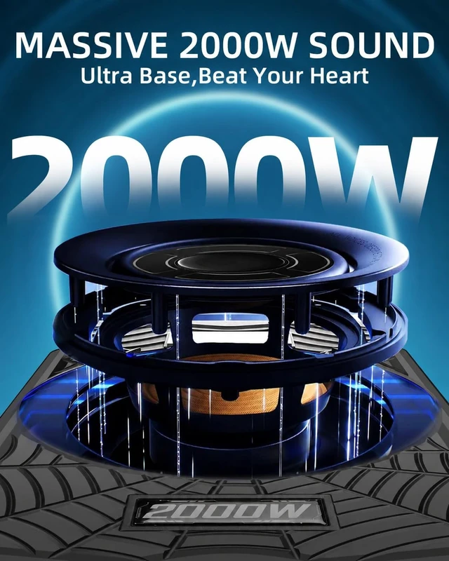 Alt view image 2 of 5 - TANVSO 2000W Under Seat Subwoofer with Amp, 10 Inch Powered Car Subwoofer
