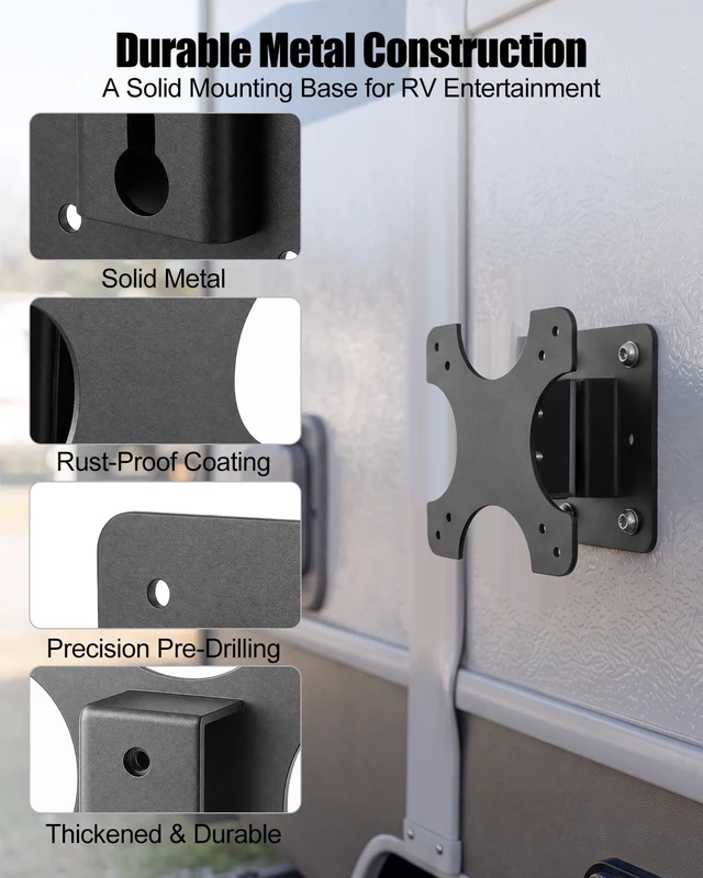 Alt view image 3 of 5 - Metal RV TV Mount, Compatible with VESA 80x80 & 100x100mm TV Bracket