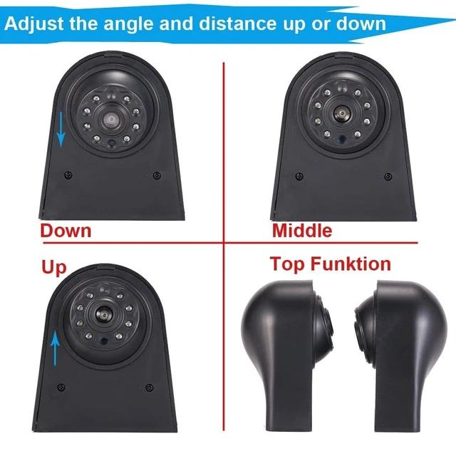 Alt view image 5 of 5 - Car Third Roof Top Mount Brake Light 3 Rear View Camera, HD Night Vision Waterproof for Ford Transit tourneo Custom Jumbo Kasten V363 F150 F250 F350 V636 MK8 2012-2020 (with 4.3-inch Monitor)