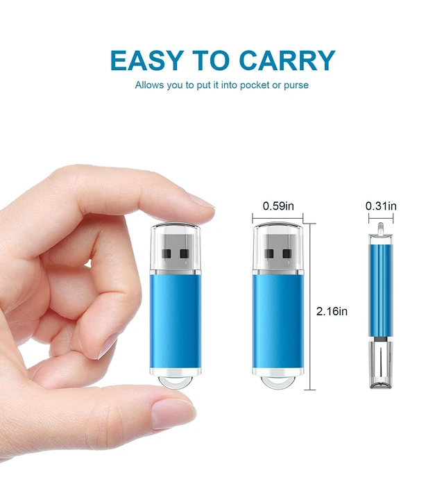 Alt view image 4 of 5 - TOPESEL 2 Pack 64GB USB 3.0 Flash Drive High Speed Thumb Drive Memory Stick Jump Zip Drive for PC laptops, Tablets, TVs, Car Audio, Blue(64GB 2Pack)
