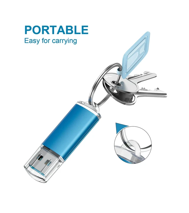 Alt view image 5 of 5 - TOPESEL 2 Pack 64GB USB 3.0 Flash Drive High Speed Thumb Drive Memory Stick Jump Zip Drive for PC laptops, Tablets, TVs, Car Audio, Blue(64GB 2Pack)