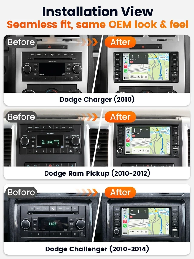 Alt view image 3 of 5 - KORVITH 7" Car Stereo for Dodge Charger Challenger Ram Pickup