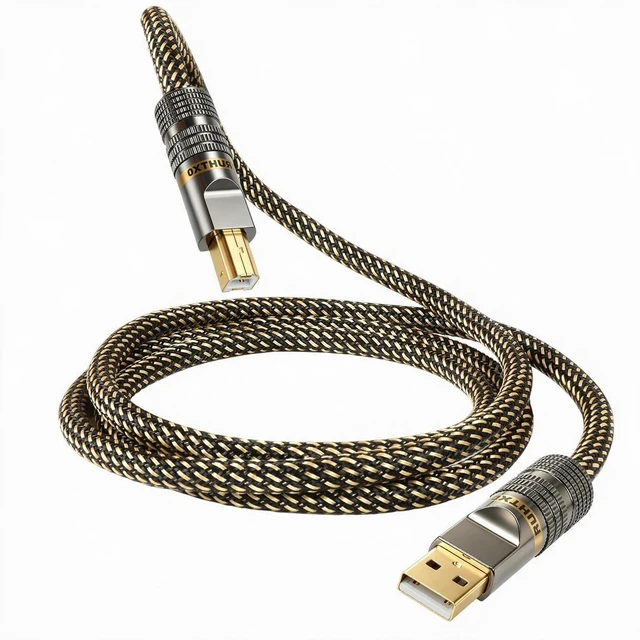 Main image of RUHTXOW USB Audio Cable,5N OFC Audiophile USB Cable,NylonBraided USB A to B