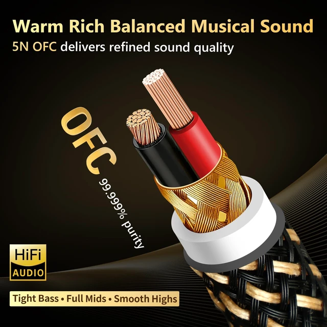 Alt view image 2 of 5 - RUHTXOW USB Audio Cable,5N OFC Audiophile USB Cable,NylonBraided USB A to B