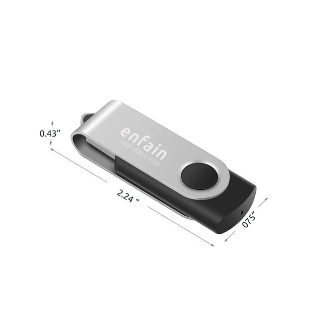 Alt view image 4 of 5 - Enfain 32GB USB 2.0 Flash Drive 10-Pack - Swivel Design, Reliable Data Storage for Home, Office, School - Bulk USB Memory Sticks Compatible with PC, Laptop, Mac (Black)
