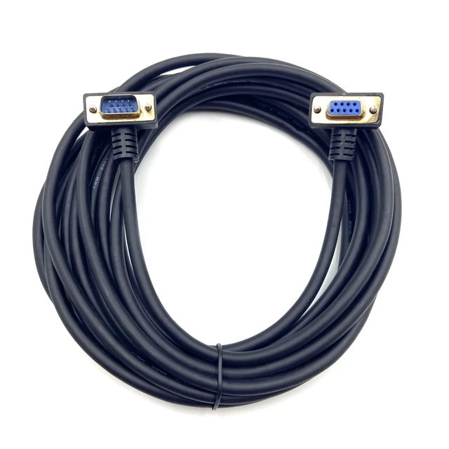 Alt view image 3 of 5 - Aoikknuw 16.4ft DB9 9Pin RS232 Serial Extension Cable, Male to Female 270 Degree Right Angle COM Port Gold Plated Connector for PC, Printer, Industrial Equipment 5 Meters