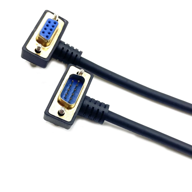 Alt view image 5 of 5 - Aoikknuw 16.4ft DB9 9Pin RS232 Serial Extension Cable, Male to Female 270 Degree Right Angle COM Port Gold Plated Connector for PC, Printer, Industrial Equipment 5 Meters