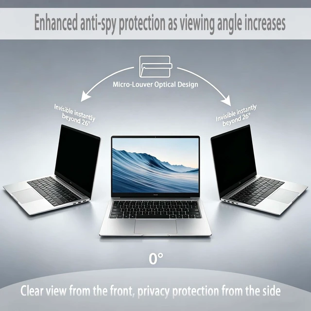 Alt view image 3 of 5 - Magnetic Laptop Privacy Screen 13.3 Inch 16:9-26 Anti Peeping