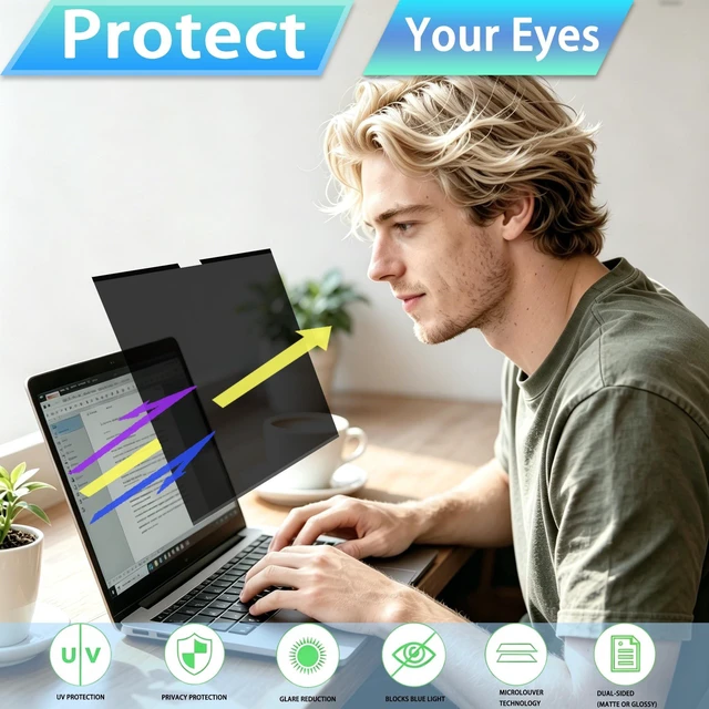 Alt view image 4 of 5 - Magnetic Laptop Privacy Screen 13.3 Inch 16:9-26 Anti Peeping