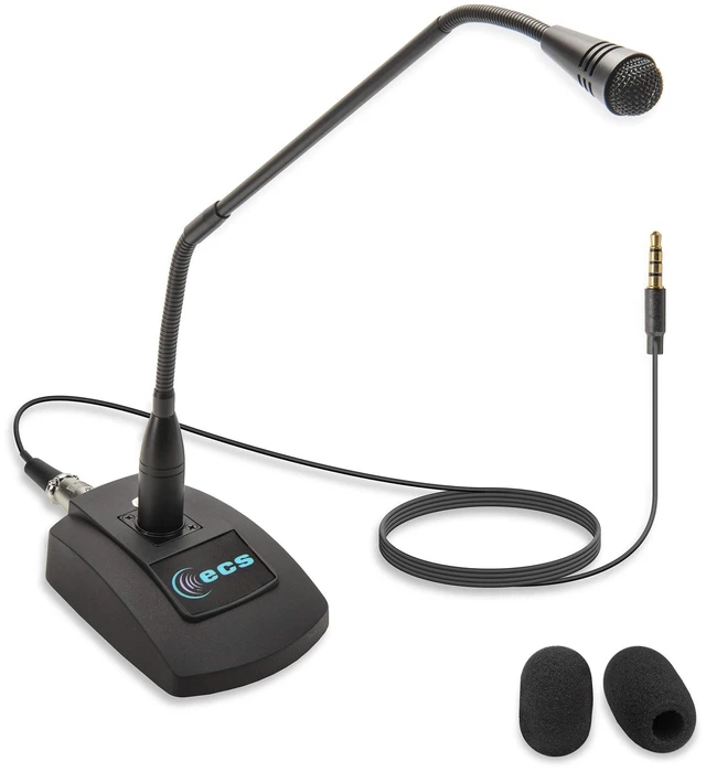 Main image of ECS WordSentry 4-Pole 3.5mm Adjustable Gooseneck Microphone for PC, Computers, iPhone, Android Smartphone, Microsoft Surface, Tablets, Gaming, Streaming, Voice-Over, Vlogging, Podcast Recordin
