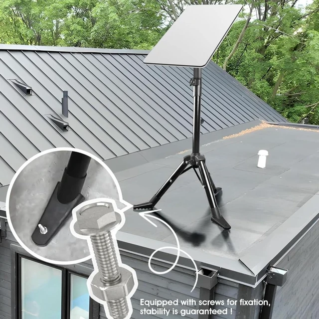 Alt view image 3 of 5 - Stainless Steel Tripod Outdoor Portable Mounting Stand Foldable Adjustable Kit Durable Lightweight for Roof Camping and Hiking