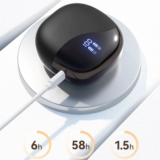 Alt view image 4 of 5 - Bewinner Open Ear Earbuds, Outside The Ear Cordless Ear Headphones with Earhooks, Bluetooth Noise Cancelling Open Air Conduction Earbuds with AI Translation (Black)