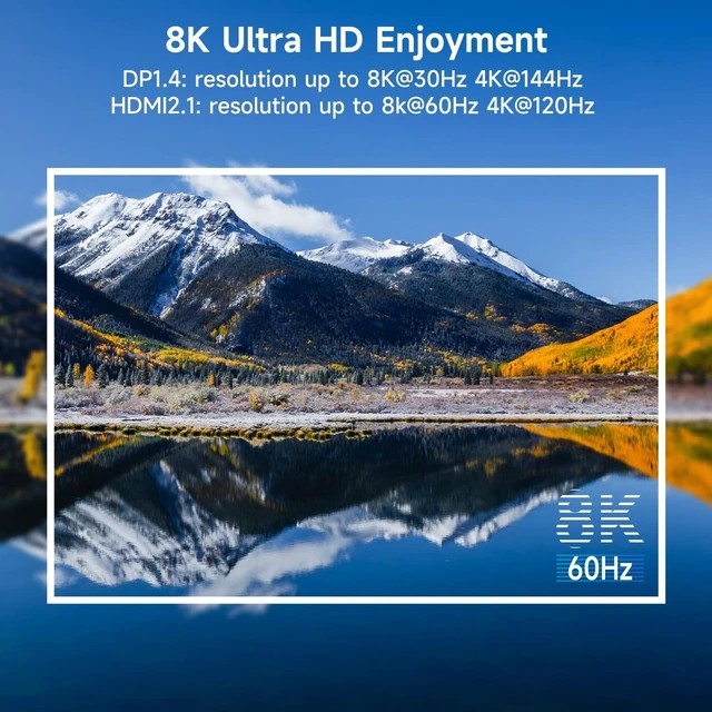 Alt view image 5 of 5 - KVM Switch 3 Monitors 4 Computers 8K@60Hz/4K@144Hz,3 Monitor KVM Switch for 4 Computers Share 3 Screens and 4 USB 3.0 Ports,Wired Remote and 4 USB Cables Included