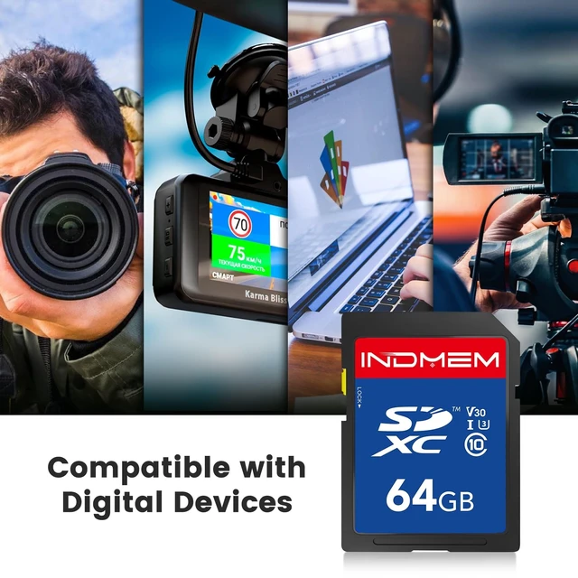 Alt view image 4 of 5 - 64GB SD Card 3Pack, High Speed up to 90M/S, C10/U3/V30, SDXC Memory Cards