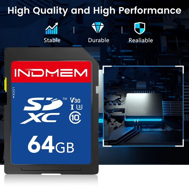 Alt view image 5 of 5 - 64GB SD Card 3Pack, High Speed up to 90M/S, C10/U3/V30, SDXC Memory Cards