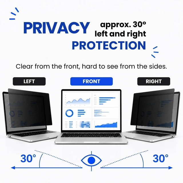 Alt view image 2 of 5 - Deff Privacy Screen for MacBook Pro 16-Inch, Removable Nano-Suction