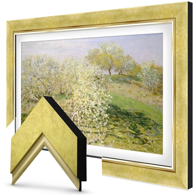 Main image of Contemporary Gold 43" Deco TV Frame for Samsung The Frame/Pro TVs