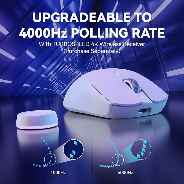 Alt view image 3 of 5 - AJAZZ AJ139 G Pro 4K 65g Ultralight Dual Mode Wireless Gaming Mouse(White)