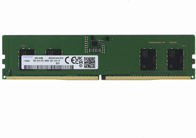 Main image of Samsung 8GB (1x8GB) DDR5 5600MHz PC5-44800 CL46 UDIMM 1Rx16 Single Rank 1.1V Non-ECC DIMM 288-Pin Desktop Computer RAM Memory