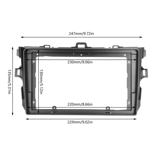Alt view image 2 of 5 - CHEOTIME 9 Inch Car Fascia, Silver Car Stereo Radio Fascia 2Din Dash Kit ABS Silver Car Stereo Radio Fascia Bezel Replacement for 20062013