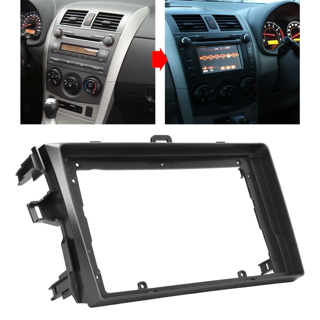 Alt view image 3 of 5 - CHEOTIME 9 Inch Car Fascia, Silver Car Stereo Radio Fascia 2Din Dash Kit ABS Silver Car Stereo Radio Fascia Bezel Replacement for 20062013