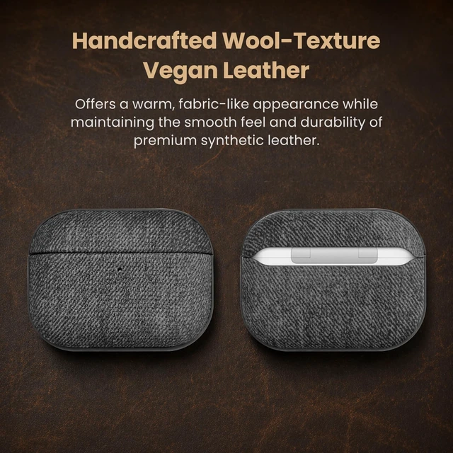 Alt view image 3 of 5 - Delidigi Magnetic Lid Vegan Leather Case for AirPods Pro 3 (2025)