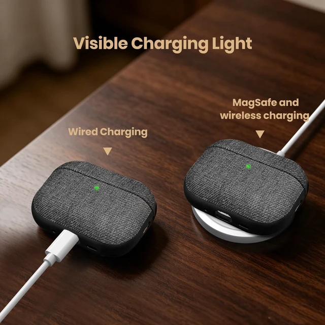 Alt view image 5 of 5 - Delidigi Magnetic Lid Vegan Leather Case for AirPods Pro 3 (2025)