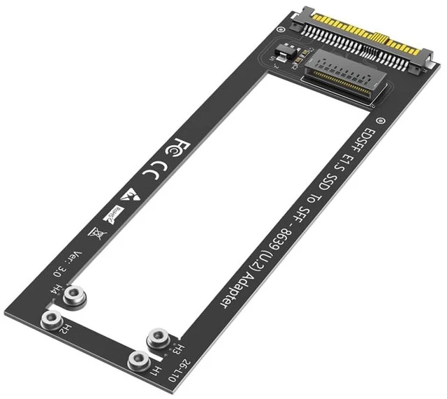 Main image of Mustpoint New Version U.2 SFF-8639 to NVMe Ruler 1U GEN-Z EDSFF Short SSD E1.S Carrier Adapter