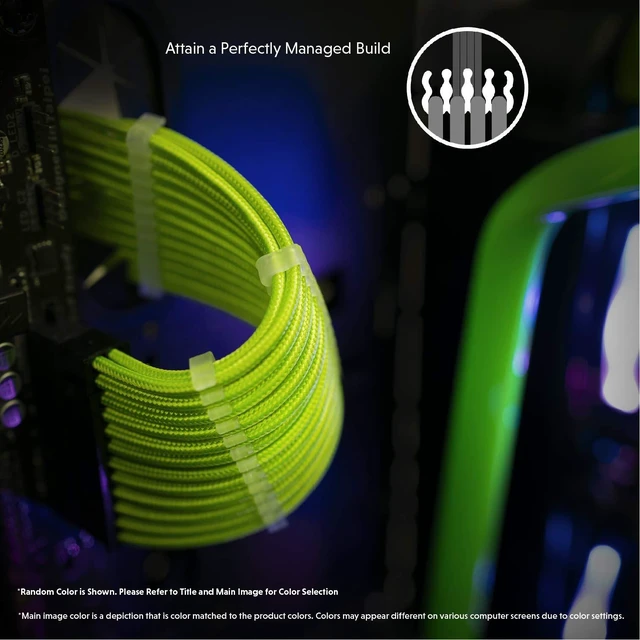 Alt view image 5 of 5 - LINKUP ATX 24-Pin PSU Extension Cable ^^ Braided Sleeved, 50cm, White/Black