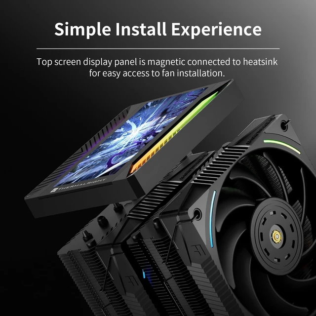 Alt view image 5 of 5 - Thermalright TR Peerless Assassin 120 Vision MAX ARGB Black CPU Air Cooler, Twin Tower Radiator 2150RPM,480x854 Resolving Power IPS Screen with 5,Computer Cooler for Intel lga1851/1700/