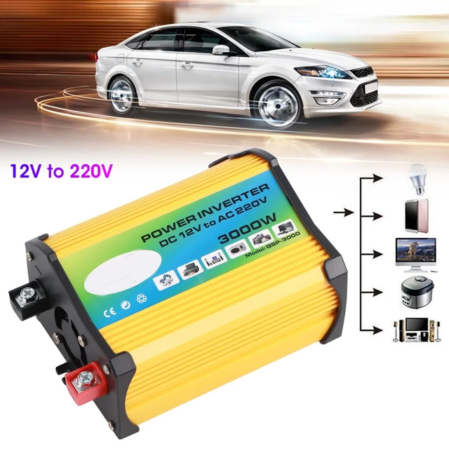 Alt view image 4 of 5 - Aramox Power Converter, Dual USB 12V to 220V Car Power Transformer, DC to AC Modified Sine Converter Voltage Converter for Camping Travel Adapter (AC220V)