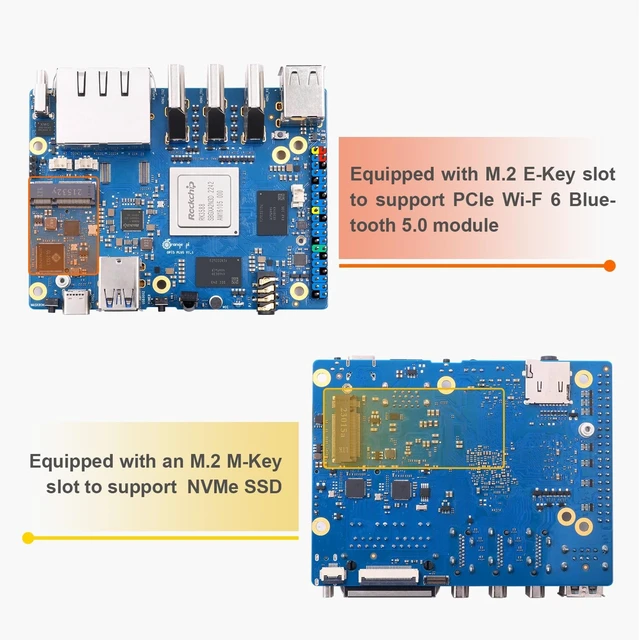 Alt view image 5 of 5 - Orange Pi 5 Plus 4GB/8GB/16GB LPDDR4/4x Rockchip RK3588 8-Core 64-Bit Single Board Computer with eMMC Socket, Development Board Run Orange Pi/Linux/Ubuntu/Debian/Android OS (16GB+Power Supply)