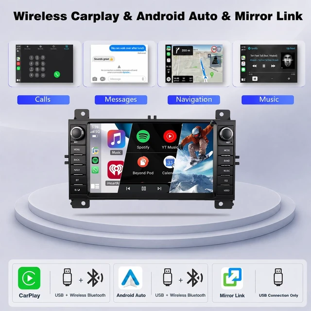 Alt view image 4 of 5 - 4+64G Car Radio for Jeep Grand Cherokee 2011-2013, Dodge Durango 2011-2013