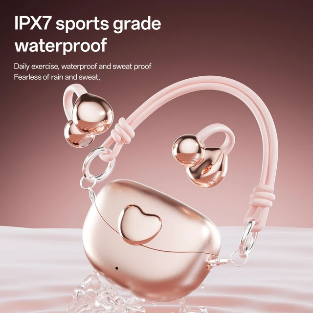 Alt view image 4 of 5 - Fabater Open Earbuds, 24H Playtime IPX7 Bluetooth 6.0 Wireless Clip On Earbuds with Lanyard, HiFi Sound Clamp On Headphones for Sports Fitness Running Cycling