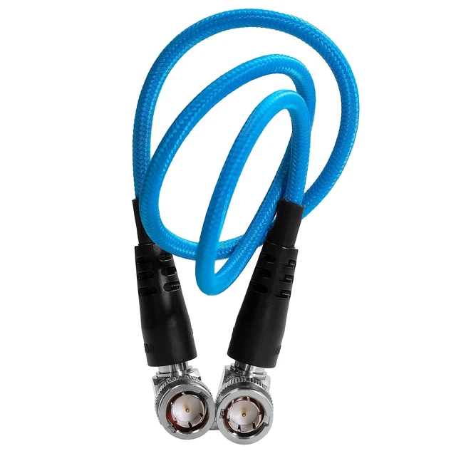 Alt view image 2 of 3 - KONDOR BLUE ^^ 22" 12G SDI Cable with Straight to Right-Angle Connectors for 4K 60p Camera Monitors and Transmitters ^^ High-Speed, 4K 60P,and 8K 30P Video formats ^^ Blue