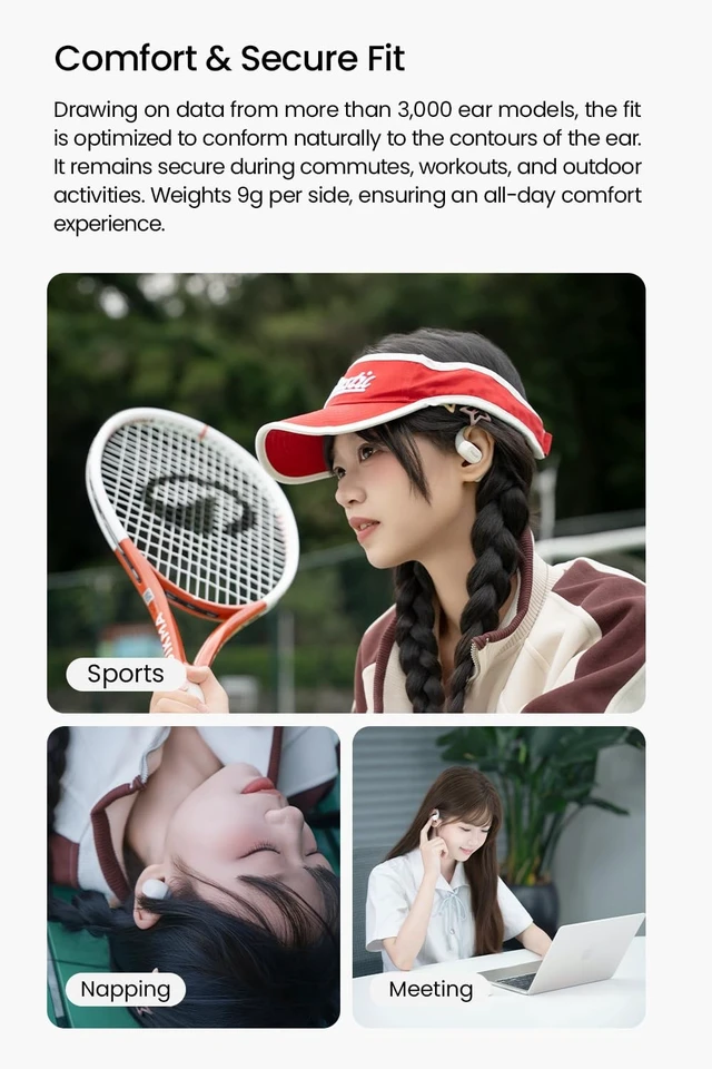 Alt view image 4 of 5 - TANCHJIM REVO HiFi Open Ear Earbuds Wireless Bluetooth Bass Boost Up to 29h