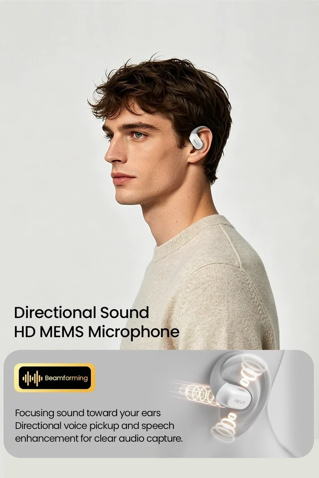 Alt view image 5 of 5 - TANCHJIM REVO HiFi Open Ear Earbuds Wireless Bluetooth Bass Boost Up to 29h