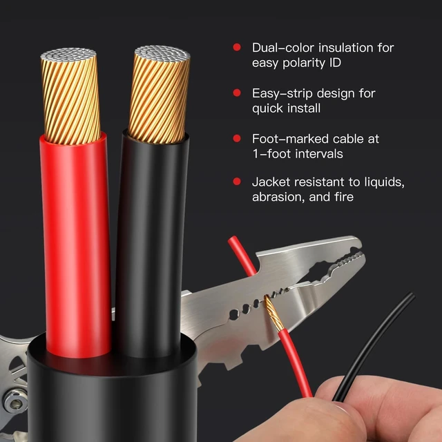 Alt view image 4 of 5 - PTASYGK 12 Gauge Outdoor Speaker Wire 200ft CL3 Direct Burial CCA Cable
