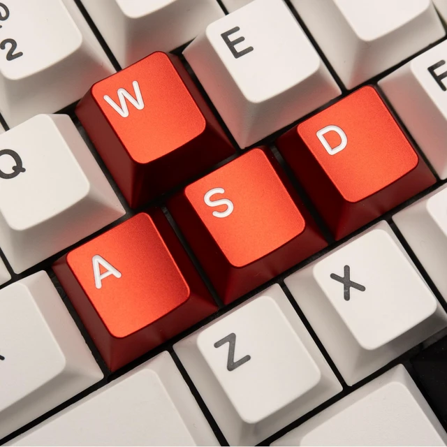 Alt view image 2 of 2 - ELECFOX Custom Red Metal Keycaps for Gaming Keyboard WASD