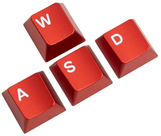 Main image of ELECFOX Custom Red Metal Keycaps for Gaming Keyboard WASD