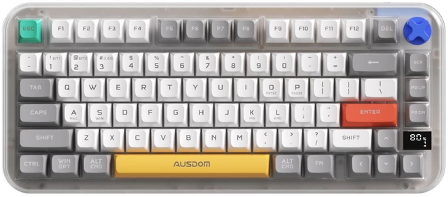 Main image of AUSDOM K75pro Wireless Gaming Creamy Keyboard, Tri-Mode BT/2.4G/USB-C Computer Keyboard, RGB Backlit Media Knob Creamy Keyboard (Mixed Color)