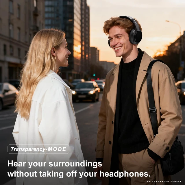 Alt view image 3 of 5 - Wireless Noise Cancelling Headphones, 120H Playtime, Over Ear Headphones