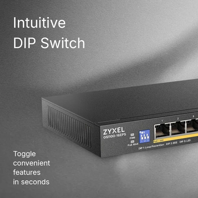 Alt view image 3 of 5 - Zyxel 16 Port Network Ethernet Switch ^^ Unmanaged GbE PoE+ ^^ GS1100-16EPS