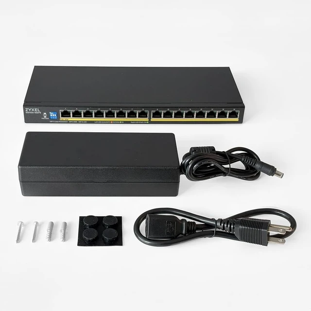 Alt view image 5 of 5 - Zyxel 16 Port Network Ethernet Switch ^^ Unmanaged GbE PoE+ ^^ GS1100-16EPS