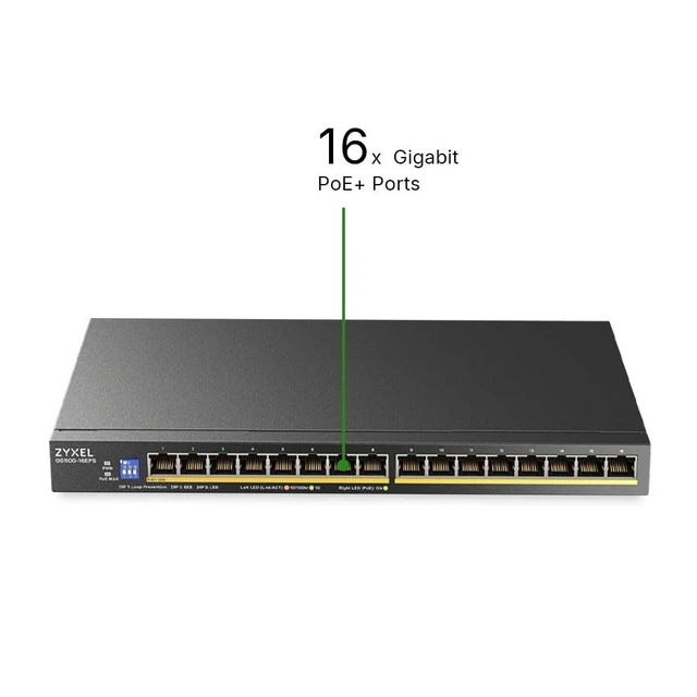 Alt view image 2 of 5 - Zyxel 16 Port Network Ethernet Switch ^^ Unmanaged GbE PoE+ ^^ GS1100-16EPS