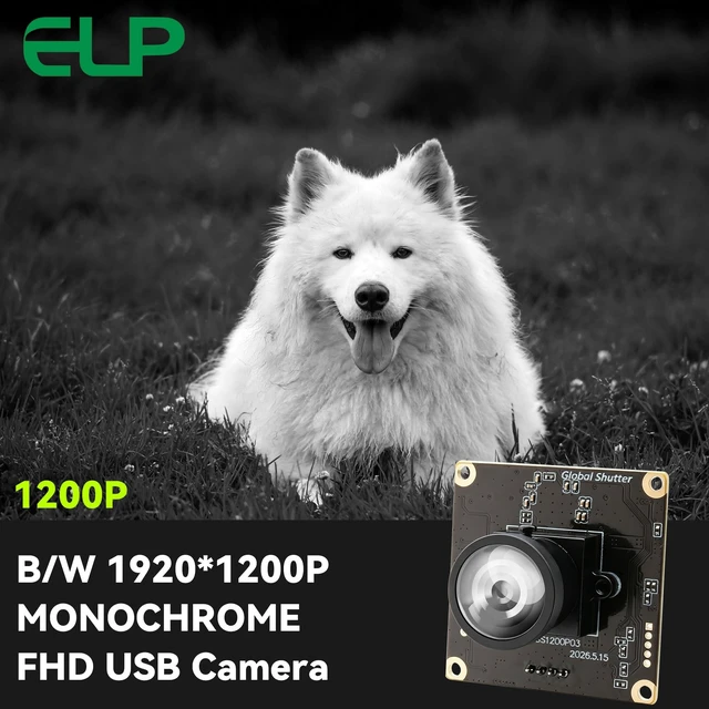 Alt view image 3 of 5 - ELP Global Shutter Monochrome USB Camera Module for PC, High Speed Webcam