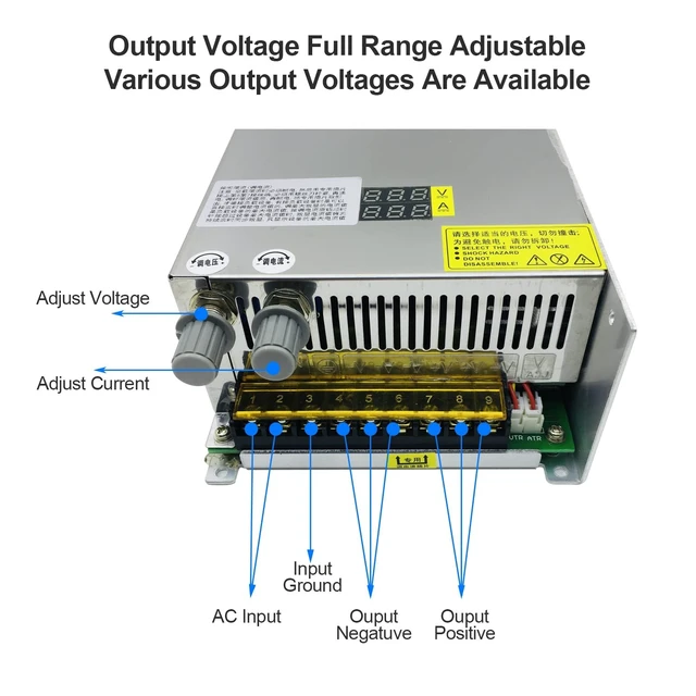Alt view image 2 of 5 - ZJIVNV 1000W Adjustable Output Voltage and Current Switching Power Supply CC CV Converter AC 110V-220V to DC 0-24V 40A with Digital Display SMPS Voltage Regulator Transformer for Lab CCTV Radio