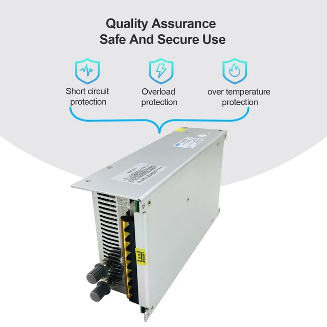 Alt view image 5 of 5 - ZJIVNV 1000W Adjustable Output Voltage and Current Switching Power Supply CC CV Converter AC 110V-220V to DC 0-24V 40A with Digital Display SMPS Voltage Regulator Transformer for Lab CCTV Radio