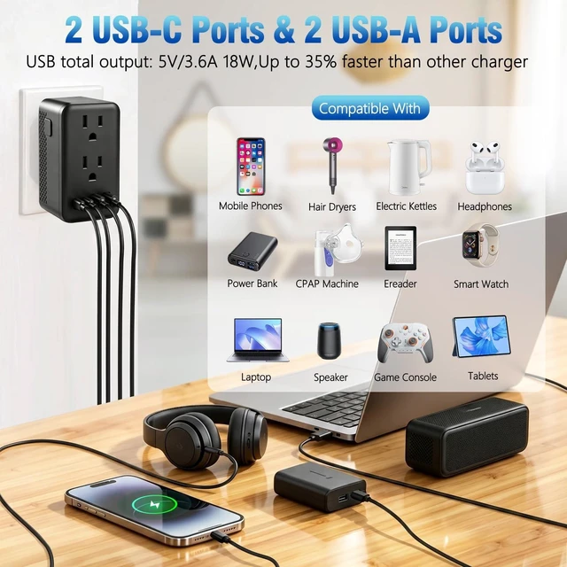 Alt view image 5 of 5 - 2000W Voltage Converter US to Europe,220V to 110V Converter for Hair Dryer